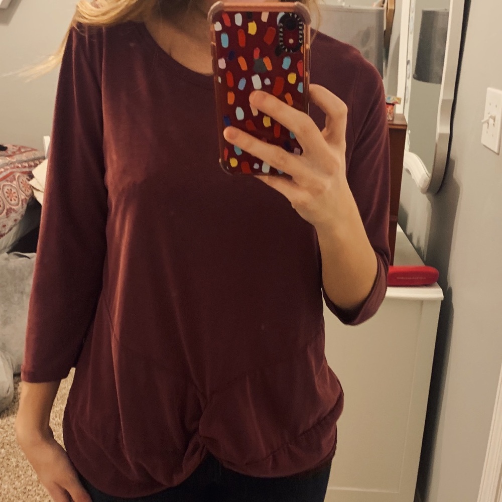 Burgandy Pinch-front Top